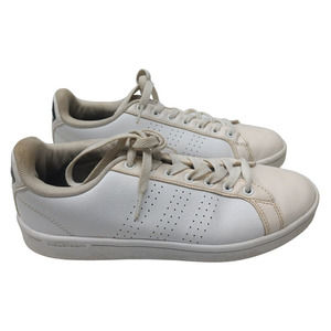 Adidas Womens Advantage Sneakers Shoes White‎ AW4323 Leather Lace Up Low Top 8.5